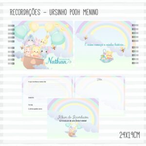 Livro Recordações do Bebê Pooh Menino - Arquivo Digital