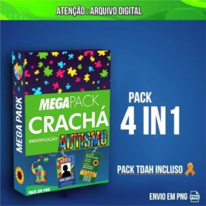 mega pack cracha autismo arquivo digital papel e scrapbook
