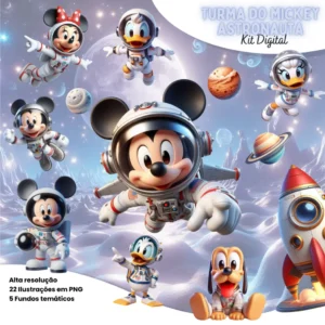 Mickey e Amigos no Espaço - Kit Digital em PNG
