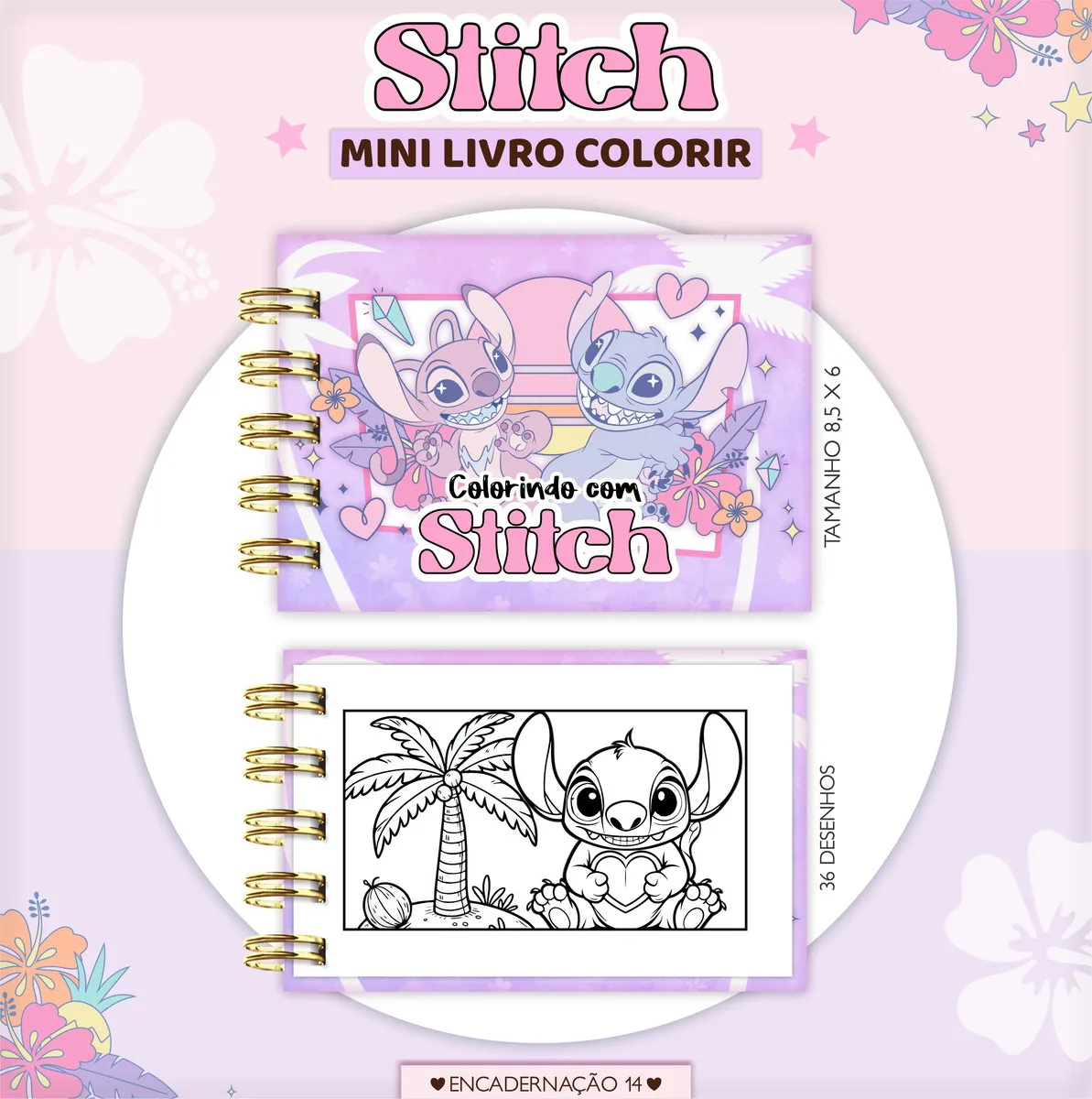 Kit Digital Mini Colorir Stitch para Scrap e Festa 2 Kit Digital Mini Colorir Stitch para Scrap e Festa - Imagem 2