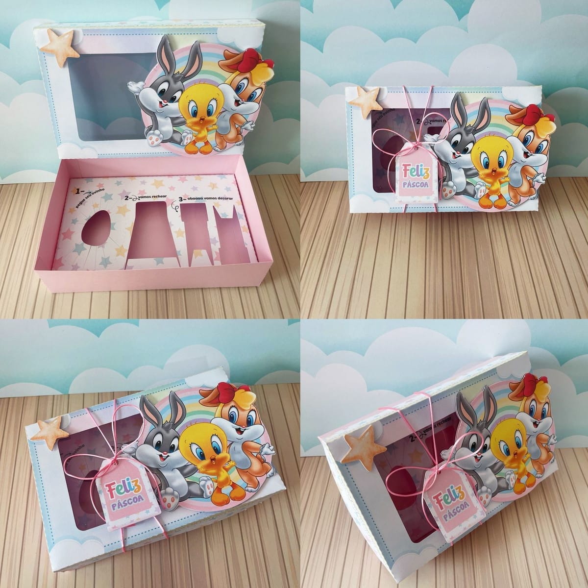 Caixa Mini Confeiteiro Looney Tunes em PDF e Studio 3 Caixa Mini Confeiteiro Looney Tunes em PDF e Studio - Imagem 3