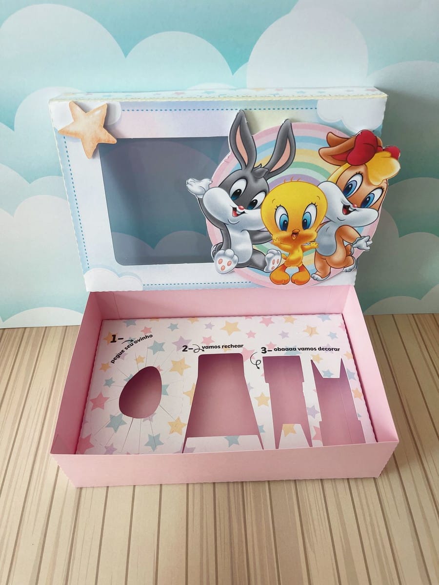 Caixa Mini Confeiteiro Looney Tunes em PDF e Studio 1 Caixa Mini Confeiteiro Looney Tunes em PDF e Studio