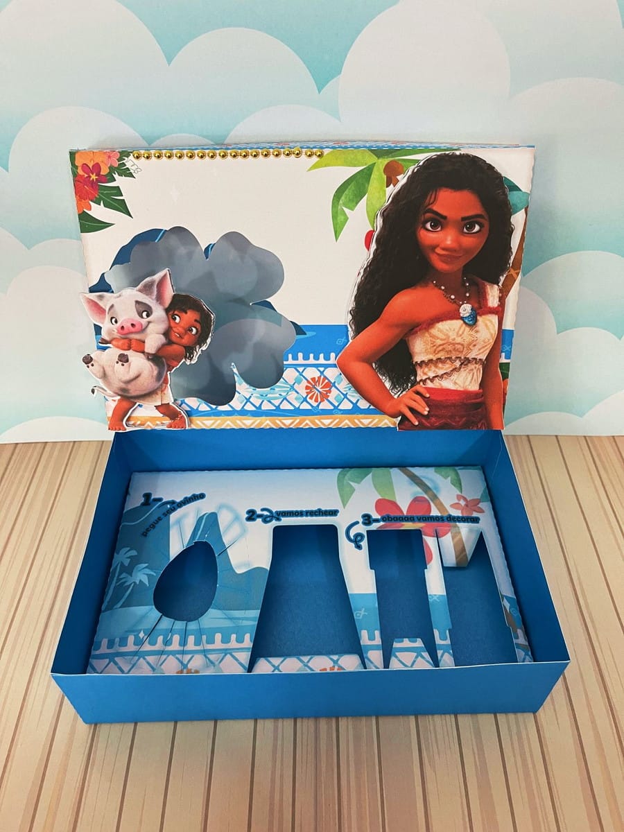 Caixa Mini Confeiteiro Moana Kit Digital para Corte 2 Caixa Mini Confeiteiro Moana Kit Digital para Corte - Imagem 2