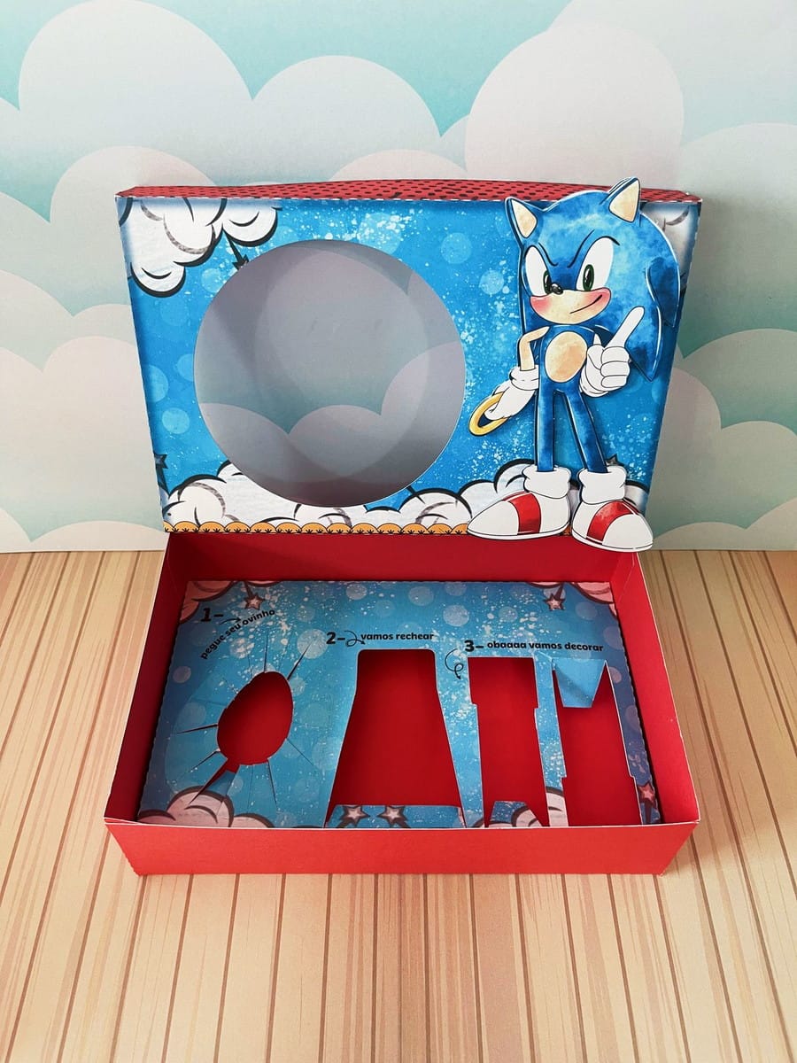 Caixa do Sonic para Doces em Arquivo Digital 2 Caixa do Sonic para Doces em Arquivo Digital - Imagem 2