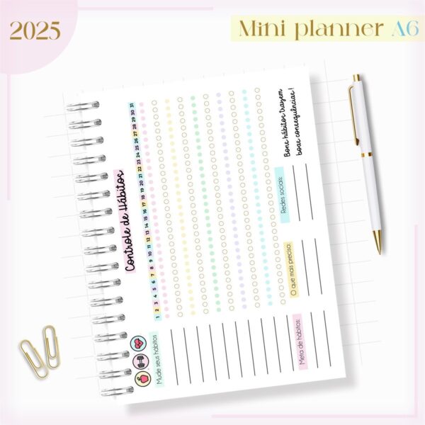 Mini Planner A6 2025 - Arquivo Digital