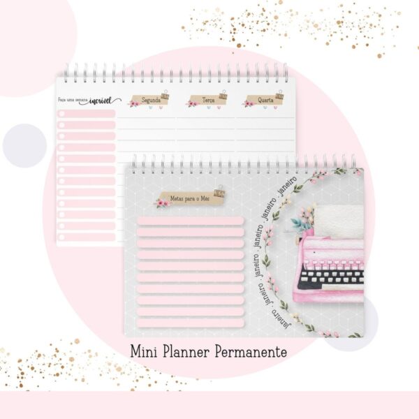 Mini Planner A6 Permanente Professora - Arquivo Digital