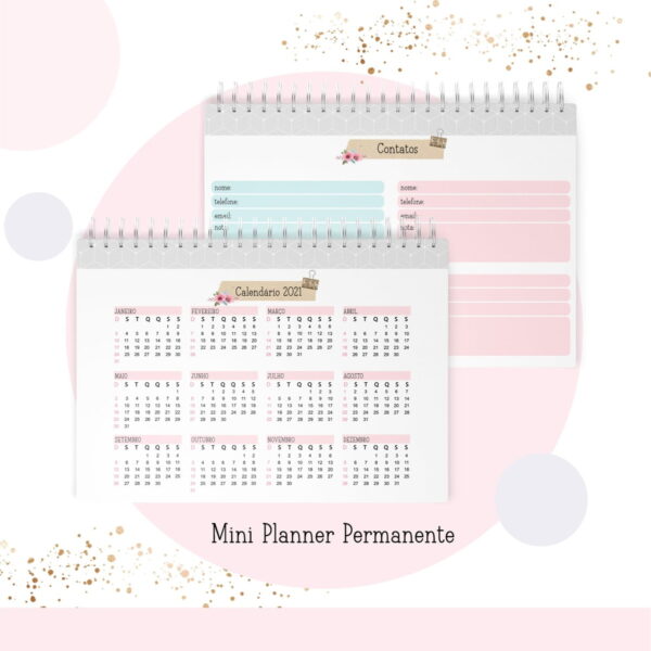 Mini Planner A6 Permanente Professora - Arquivo Digital