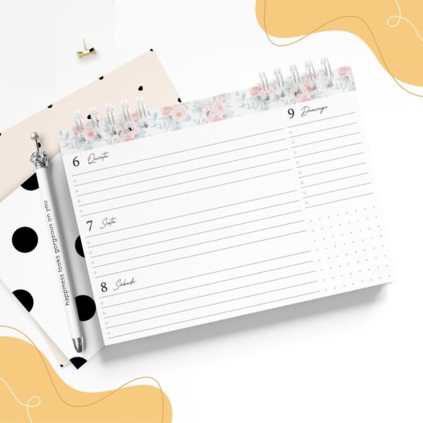 Mini Planner Floral - Arquivo Digital