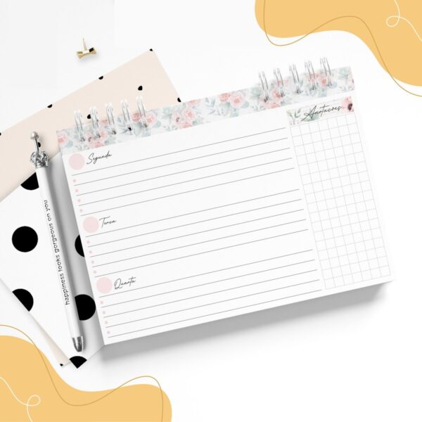 Mini Planner Floral - Arquivo Digital