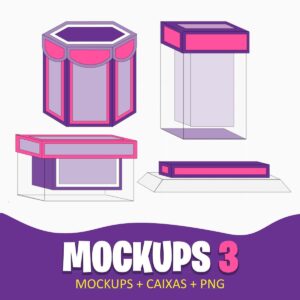 Mockups Caixas Papelaria Festas 3 - Arquivo Digital