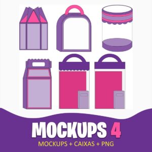 Mockups Caixas Papelaria Festas 4 - Arquivo Digital
