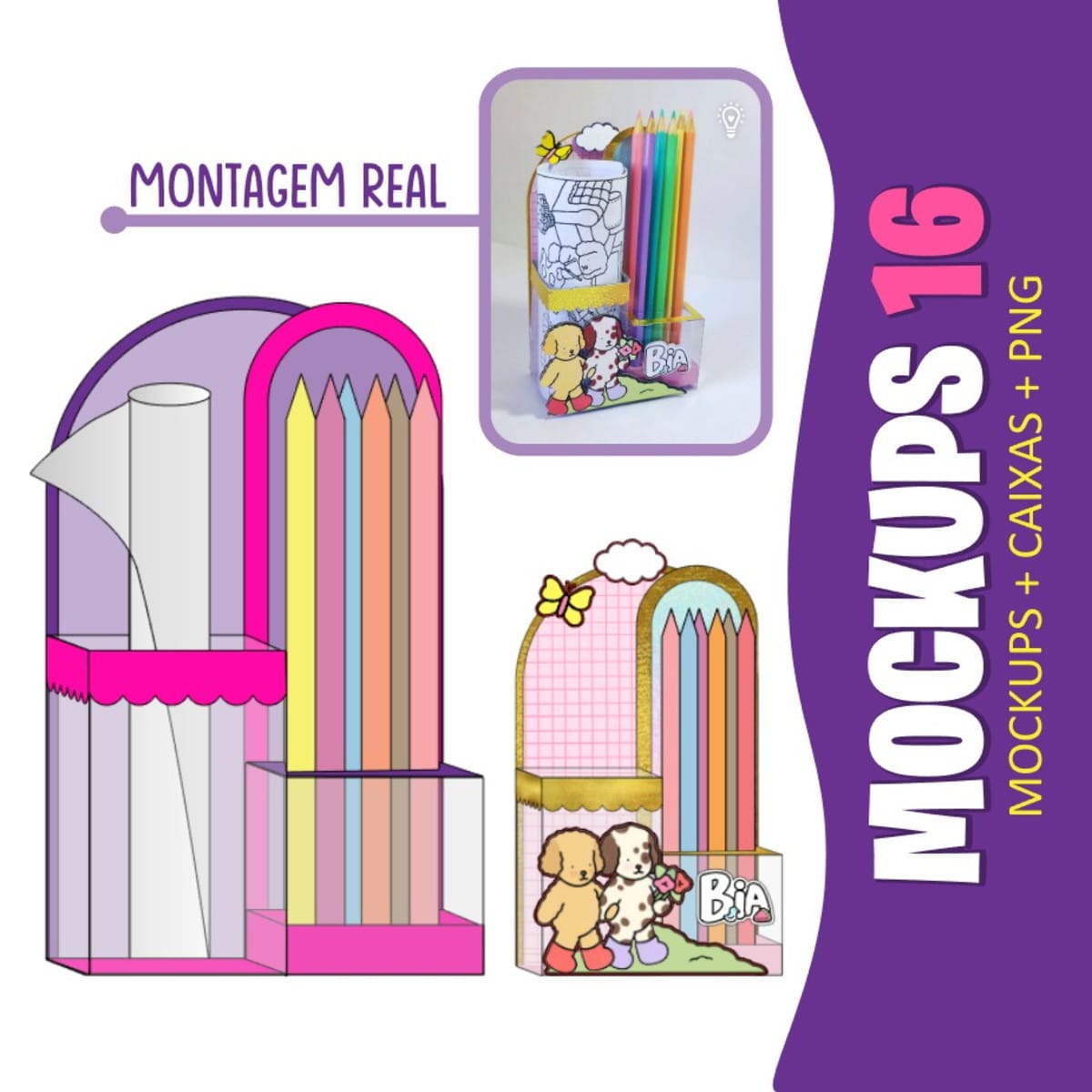 Mockup Caixa Festa Infantil Arquivo Studio e PNG para Corte 1 Mockup Caixa Festa Infantil Arquivo Studio e PNG para Corte