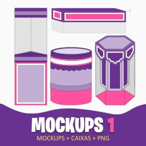 Mockups Caixas Papelaria Festas - Arquivo Digital