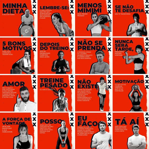 Modelos Canva Academia Personal Trainer 200 Templates Editáveis + Legendas