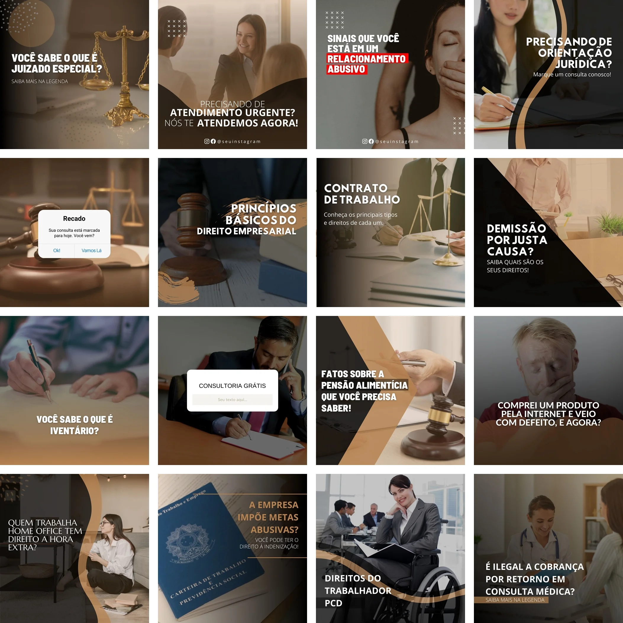 Modelos Canva Advogados 40 Templates Editáveis + Bônus 2 Modelos Canva Advogados 40 Templates Editáveis + Bônus