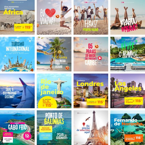 Modelos Canva Agência de Turismo 35 Templates Editáveis + Bônus