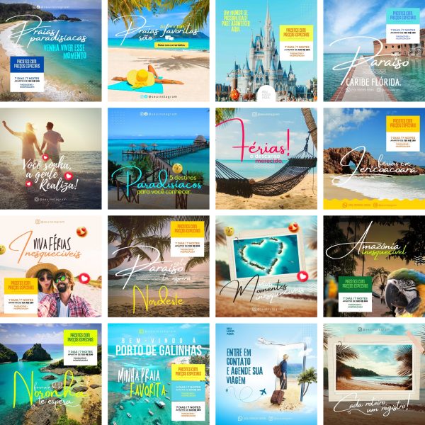 Modelos Canva Agência de Turismo 35 Templates Editáveis + Bônus