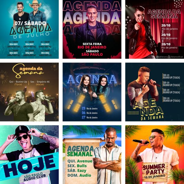 Modelos Canva Agendas Eventos Shows 3.0 10 Templates Editáveis + Bônus