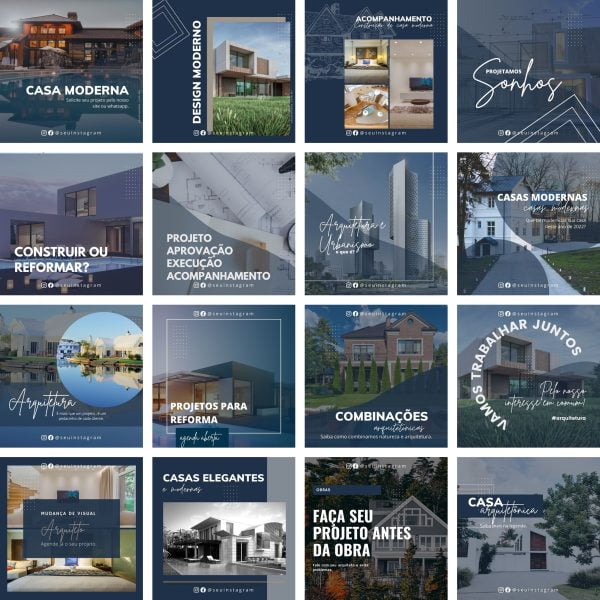 Modelos Canva Arquitetura Arquitetos 30 Templates Editáveis + Bônus