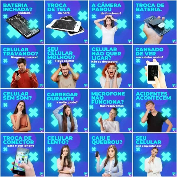 Modelos Canva Assistência Técnica Celular 200 Templates Editáveis + Legendas