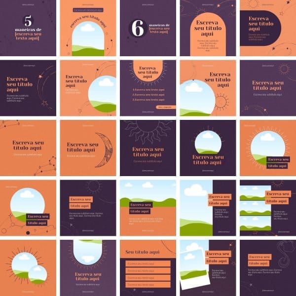 Modelos Canva Astrologia 36 Templates Editáveis + Bônus