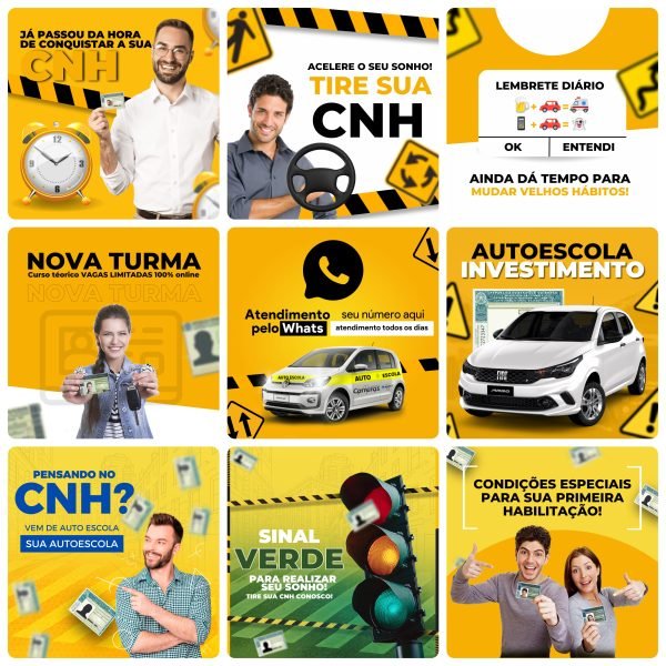 Modelos Canva Auto Escola 26 Templates Editáveis + Bônus