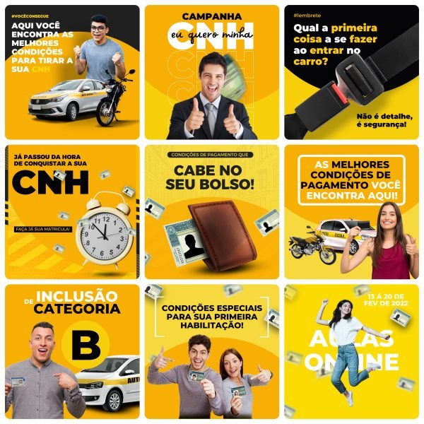 Modelos Canva Auto Escola 26 Templates Editáveis + Bônus