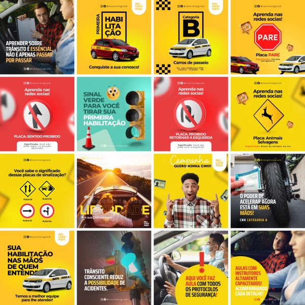 Modelos Canva Auto Escola 30 Templates Editáveis + Bônus