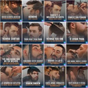 Modelos Canva Barbearia 200 Templates Editáveis + Legendas