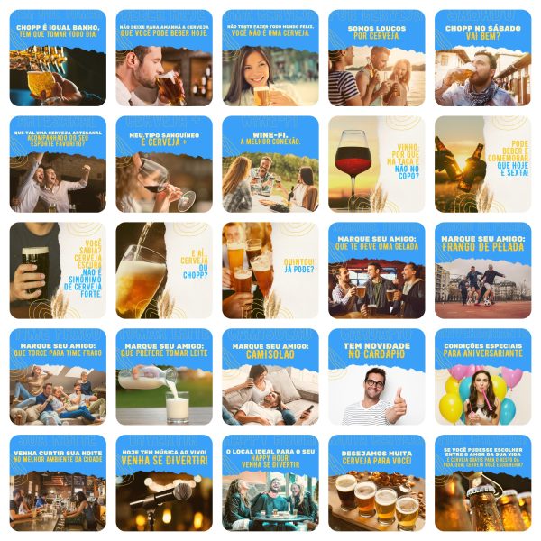 Modelos Canva Bares Bar Cervejaria 200 Templates Editáveis + Legendas