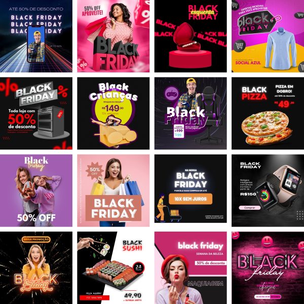 Modelos Canva Black Friday 20 Templates Editáveis + Bônus