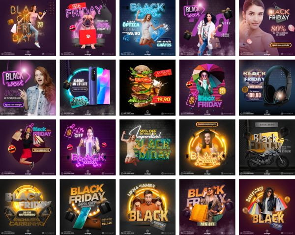 Modelos Canva Black Friday Ofertas 3.0 20 Templates Editáveis + Bônus