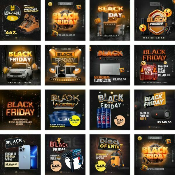 Modelos Canva Black Friday Promoções 30 Templates Editáveis + Bônus