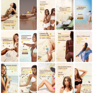 Modelos Canva Bronzeamento 29 Templates Editáveis Storie + Bônus