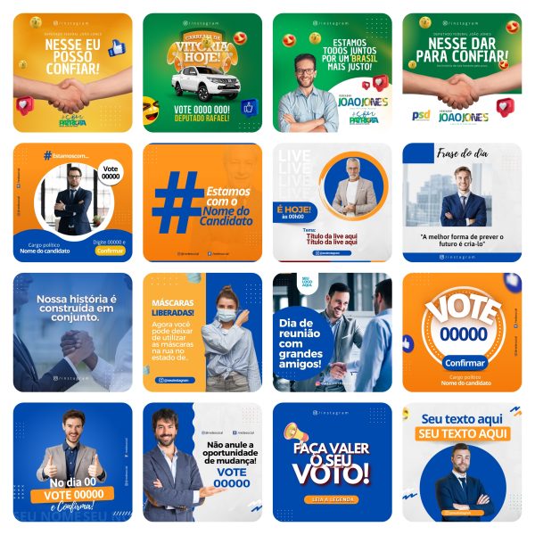 Modelos Canva Campanha Política 70 Templates Editáveis + Bônus