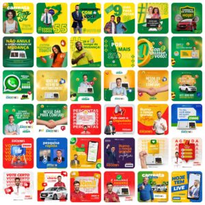 Modelos Canva Campanha Política Eleições 230 Templates Editáveis + Bônus
