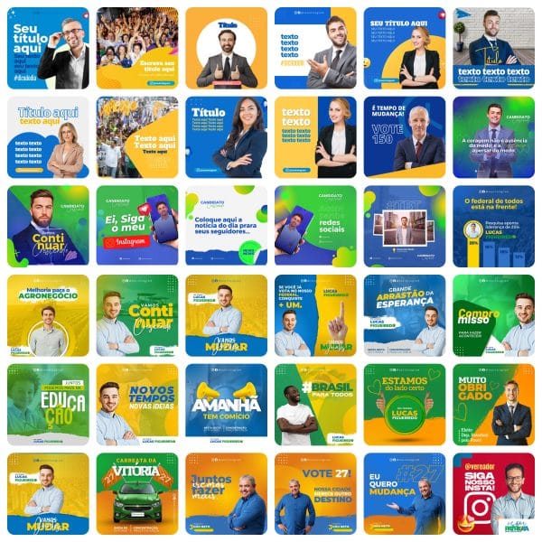 Modelos Canva Campanha Política Eleições 230 Templates Editáveis + Bônus