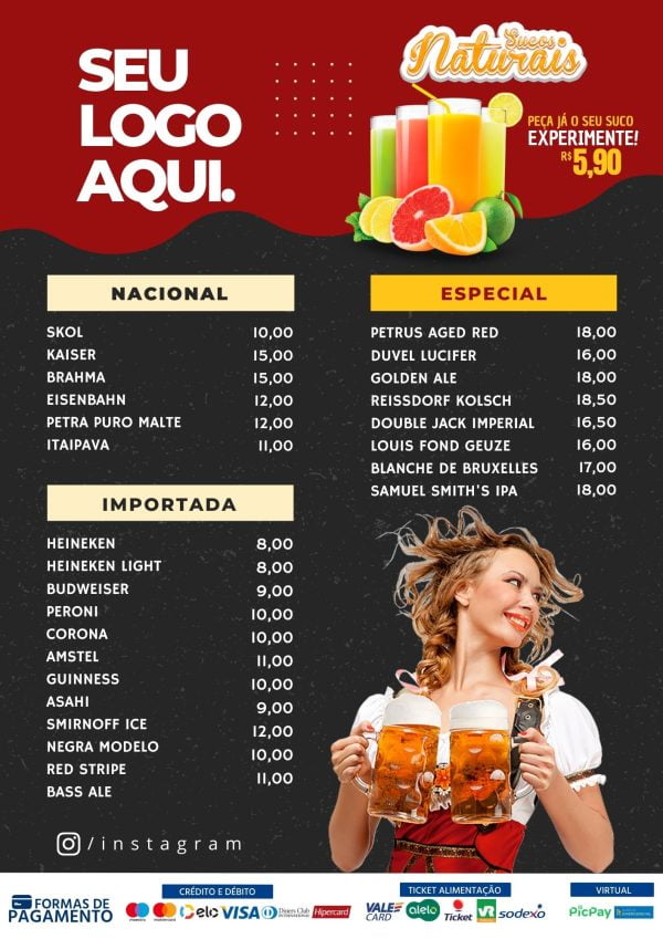 Modelos Canva Cardápios Menus 10 Artes + Bônus