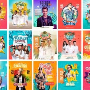Modelos Canva Carnaval 24 Templates Editáveis + Bônus