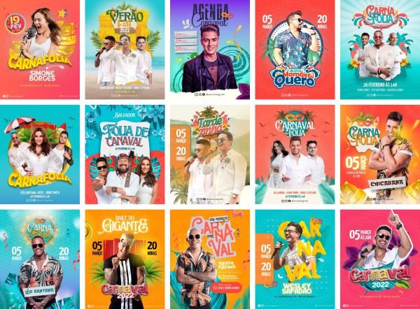 Modelos Canva Carnaval 24 Templates Editáveis + Bônus