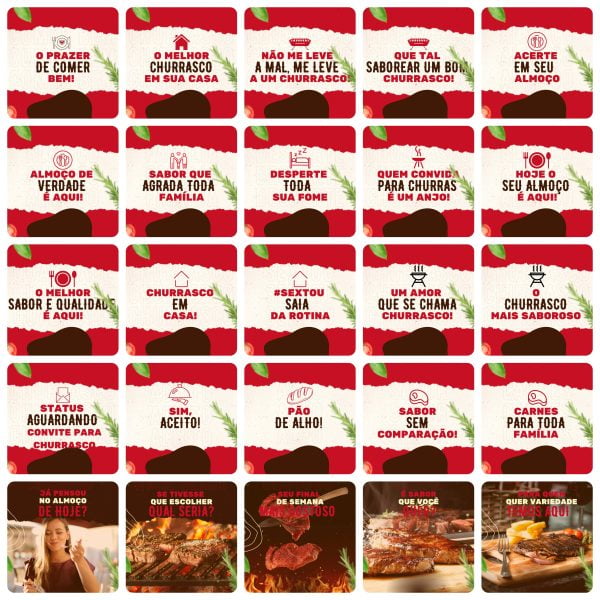 Modelos Canva Churrascaria 200 Templates Editáveis + Legendas