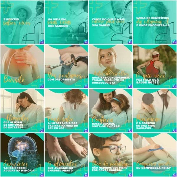 Modelos Canva Clinicas Medica 200 Templates Editáveis + Legendas