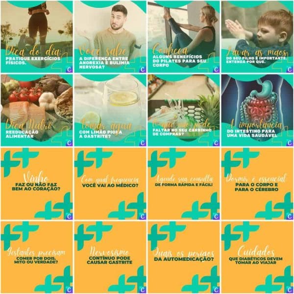 Modelos Canva Clinicas Medica 200 Templates Editáveis + Legendas