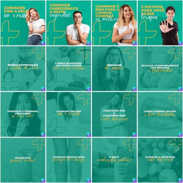 Modelos Canva Clinicas Medica 200 Templates Editáveis + Legendas