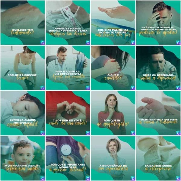 Modelos Canva Clinicas Medica 200 Templates Editáveis + Legendas