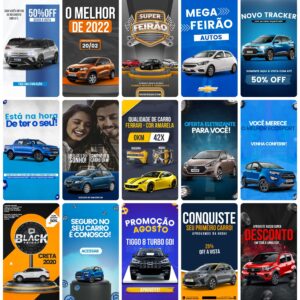 Modelos Canva Concessionária 25 Templates Editáveis Storie + Bônus