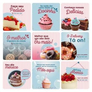 Modelos Canva Confeitaria 30 Templates Editáveis + Bônus