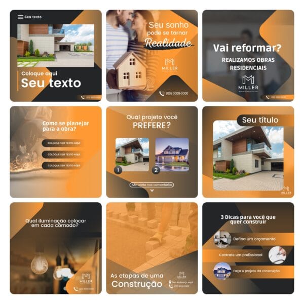 Modelos Canva Construtora 30 Templates Editáveis + Bônus