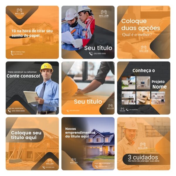 Modelos Canva Construtora 30 Templates Editáveis + Bônus