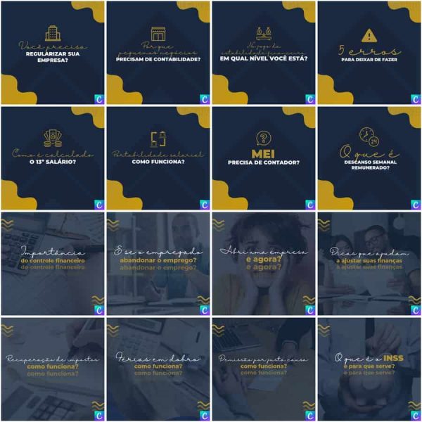 Modelos Canva Contabilidade 200 Templates Editáveis + Legendas